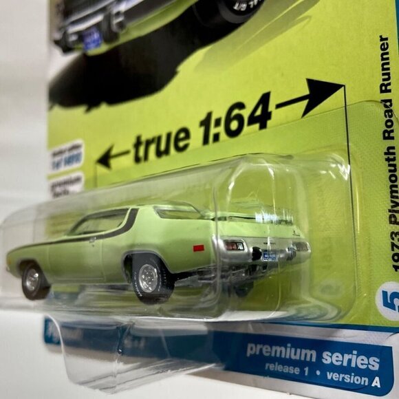 Auto World 1973 Plymouth Road Runner Vintage Muscle Mist Green Rel 1 Ver A NIP - Picture 6 of 15